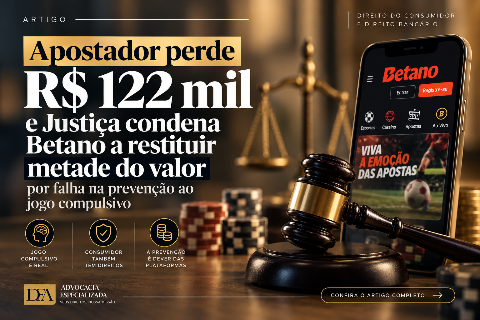 Apostador perde R$ 122 mil e Justiça condena Betano a restituir metade do valor por falha na prevenção ao jogo compulsivo
